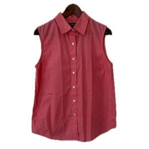 L.L. Bean Pink Sleeveless Button Down Shirt